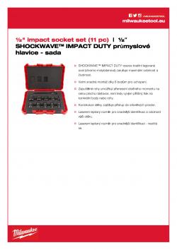 MILWAUKEE ½" impact socket sets ½″ SHOCKWAVE™ IMPACT DUTY sada průmyslových hlavic (11 kusů) 4932478290 A4 PDF