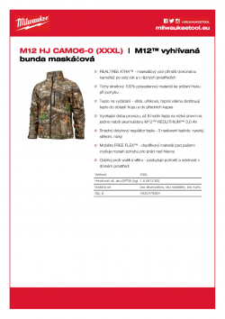 MILWAUKEE M12 HJ CAMO6 M12™ vyhřívaná bunda maskáčová 4933479364 A4 PDF