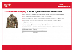 MILWAUKEE M12 HJ CAMO6 M12™ vyhřívaná bunda maskáčová 4933478980 A4 PDF