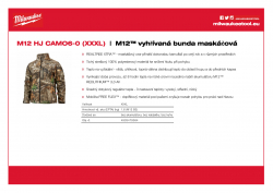 MILWAUKEE M12 HJ CAMO6 M12™ vyhřívaná bunda maskáčová 4933479364 A4 PDF