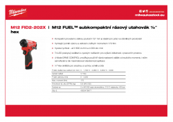MILWAUKEE M12 FID2 M12 FUEL™ subkompaktní rázový utahovák ¼″ hex 4933479877 A4 PDF