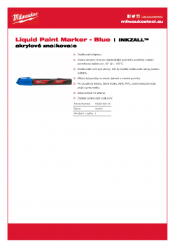MILWAUKEE Inkzall Liquid Paint Markers INKZALL™ akrylový značkovač 4932492144 A4 PDF