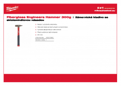 MILWAUKEE Fiberglass Engineers Hammer Zámečnické kladivo se sklolaminátovou násadou 300 g 4932478662 A4 PDF