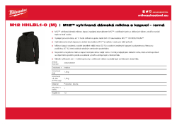 MILWAUKEE M12 HHLBL1 M12™ vyhřívaná dámská mikina s kapucí – černá 4932480091 A4 PDF