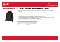 MILWAUKEE M12 HHBL4 M12™ vyhřívaná mikina s kapucí - černá 4932480063 A4 PDF