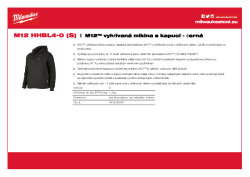 MILWAUKEE M12 HHBL4 M12™ vyhřívaná mikina s kapucí - černá 4932480061 A4 PDF