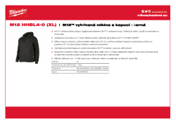 MILWAUKEE M12 HHBL4 M12™vyhřívaná mikina s kapucí - černá 4932480064 A4 PDF