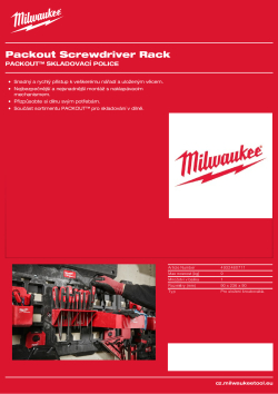 MILWAUKEE PACKOUT™ polička na šroubováky 4932480711 A4 PDF