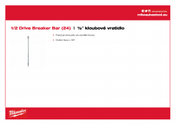 MILWAUKEE 1/2 Drive Breaker Bar ½″ kloubové vrátidlo  (24˝) 4932471867 A4 PDF