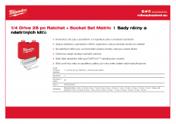 MILWAUKEE Ratchet + Socket Set Sada ráčny 1/4″ a metrických nástrčných klíčů (28 ks) 4932464943 A4 PDF