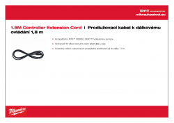 MILWAUKEE Controller Extension Cord Prodlužovací kabel k dálkovému ovládání 1,8 m 49122775 A4 PDF