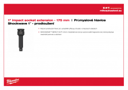MILWAUKEE 1” socket extensions 1" prodloužení - 175 mm 4932471675 A4 PDF