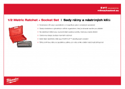 MILWAUKEE Ratchet + Socket Set Sada ráčny ½″ a metrických nástrčných klíčů (28 ks) 4932471864 A4 PDF