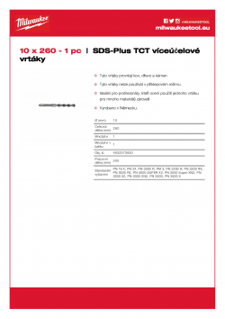 MILWAUKEE SDS-Plus TCT Multipurpose Drills  4932373920 A4 PDF