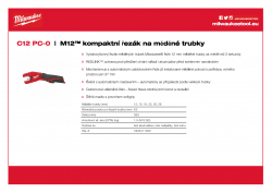 MILWAUKEE C12 PC M12™ řezák na měděné trubky 4933411920 A4 PDF