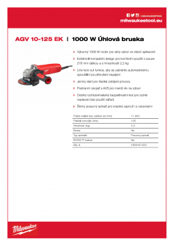 MILWAUKEE AGV 10 EK 1000 W Úhlová bruska 4933451222 A4 PDF
