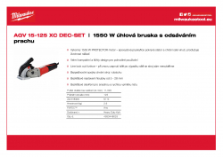 MILWAUKEE AGV 15 DEC 1550 W úhlová bruska s odsáváním prachu 4933448025 A4 PDF
