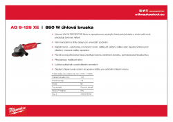 MILWAUKEE AG 9 Kompaktní 850 W 125 mm úhlová bruska 4933403206 A4 PDF