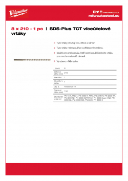 MILWAUKEE SDS-Plus TCT Multipurpose Drills  4932373919 A4 PDF
