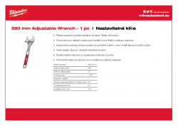 MILWAUKEE Adjustable wrenches 15″ nastavitelný klíč 48227415 A4 PDF
