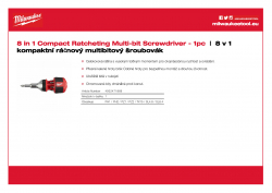 MILWAUKEE 8 in 1 Compact Ratcheting Multi-bit Screwdriver 8 v 1 kompaktní ráčnový multibitový šroubovák 4932471868 A4 PDF