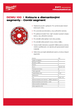 MILWAUKEE Combi-segment diamond cup wheels Univerzální kotouč na vysoký odběr materiálu. 4932451185 A4 PDF