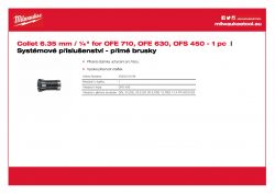 MILWAUKEE Router collets ø 6.35 mm (¼″) objímka 4932313194 A4 PDF