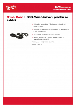 MILWAUKEE Chisel Boot SDS-Max  Odsávání prachu ze sekání 4932471041 A4 PDF